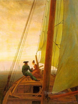  Velero Pintura al %c3%b3leo - A Bordo de un Velero Barco Romántico Caspar David Friedrich